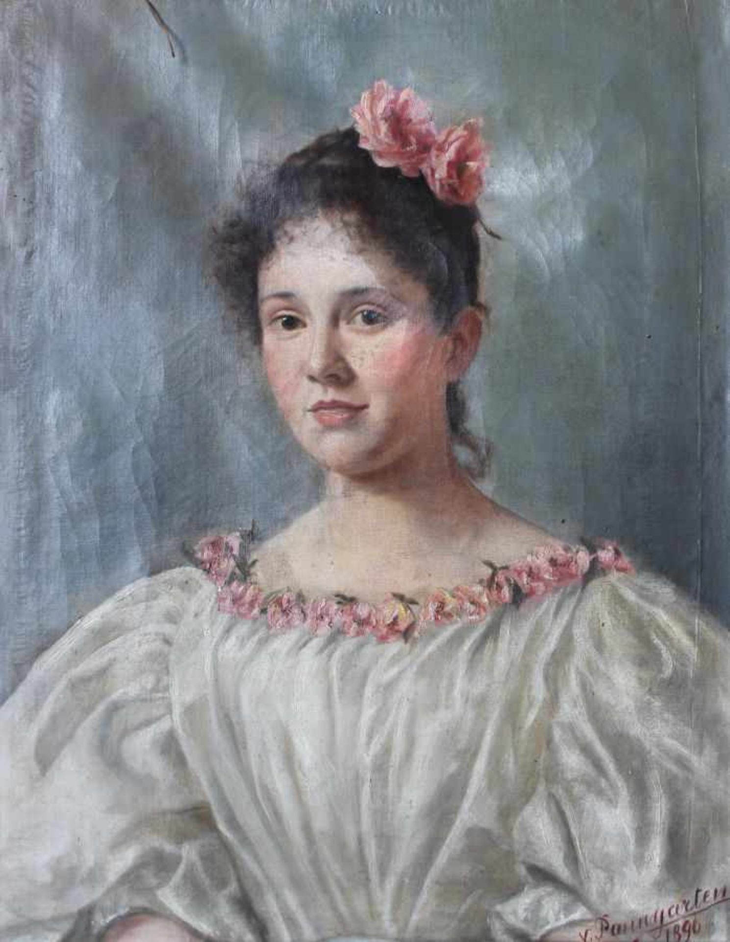 Gemälde - Freiin Emmy von PAUNGARTEN (1874 Klagenfurt -1947 Graz) "Mädchenbildnis / Österreich", r.
