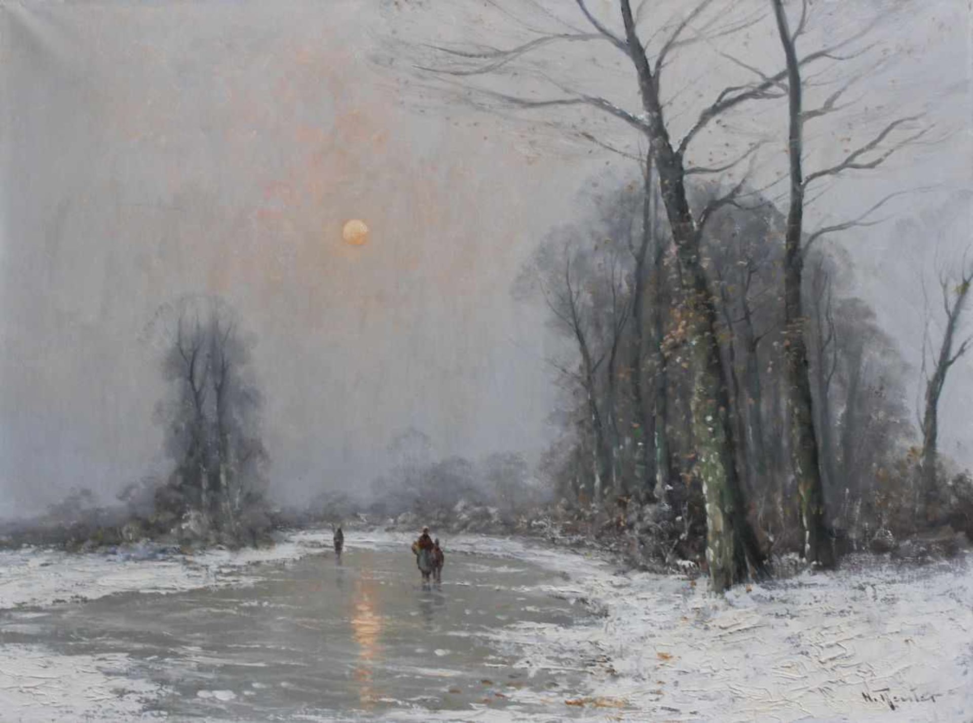 Gemälde - Helmut REUTER (1913 Düsseldorf -1985) "Winterlandschaft", r.u. signiert, Öl auf