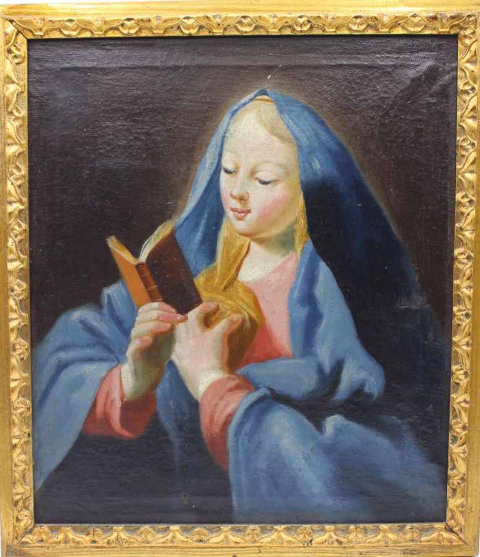 Barockgemälde - deutsch 18.Jahrhundert "Lesende Madonna", anonymer Künstler, Öl auf Leinwand,