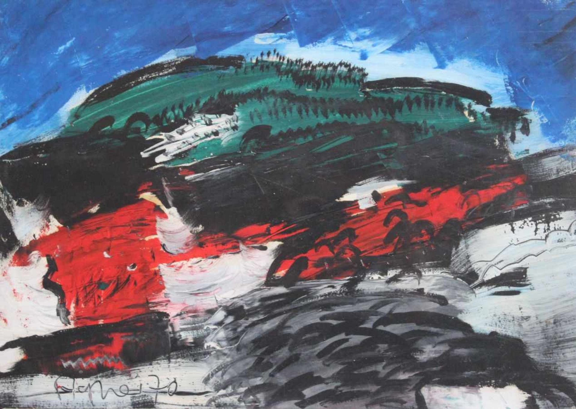 Gemälde - Hans Peter Agner (München 1933-1989) "Moderne Landschaft", l.u. signiert, datiert 70, Öl