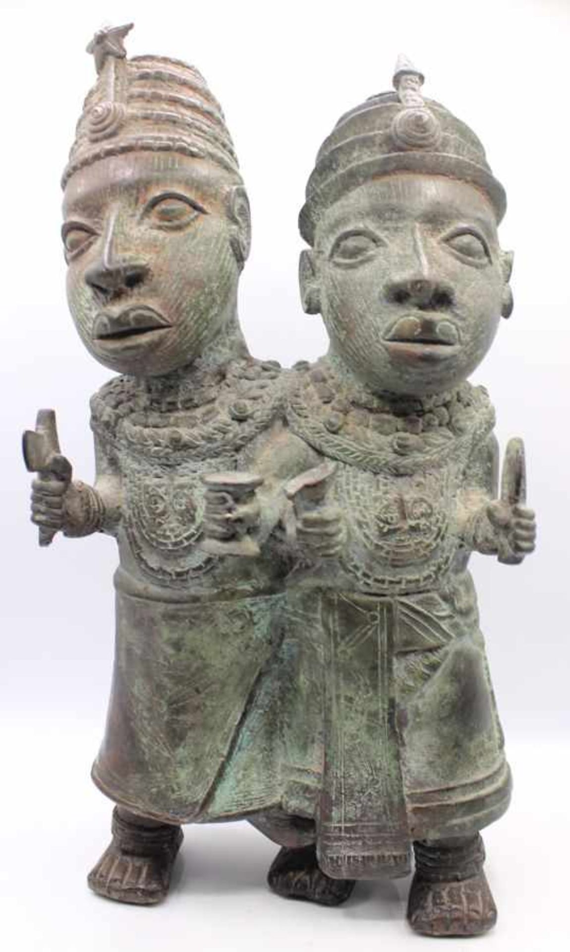 Skulptur - Afrika, Benin-Art "königliches Paar", Bronze, Provenienz: vor 1970 im süddeutschen