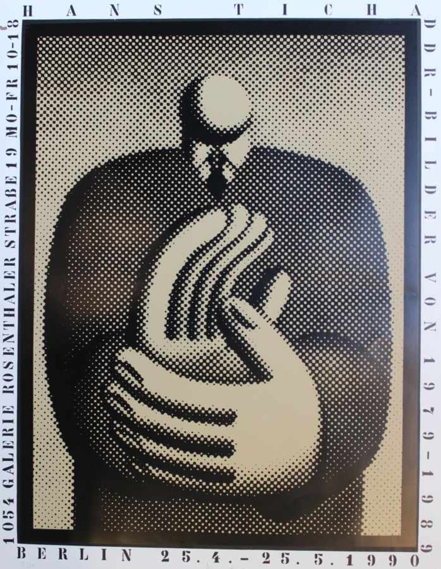 Künstlerplakat - Hans Ticha (1940) "Der Klatscher - zur Ausstellung: 1054 Galerie Rosenthaler