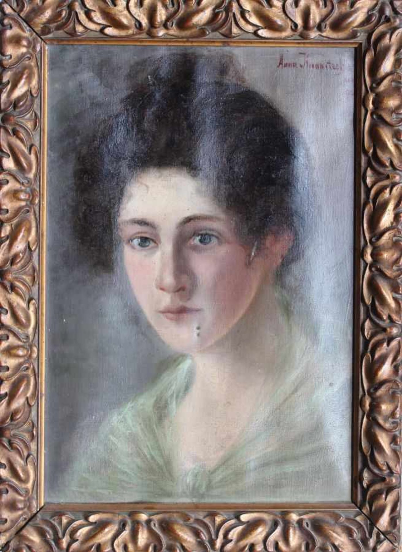 Jugendstilgemälde - wohl Österreich um 1900 "Junge Dame", r.u. signiert Anna Knapitsch sen. pinx