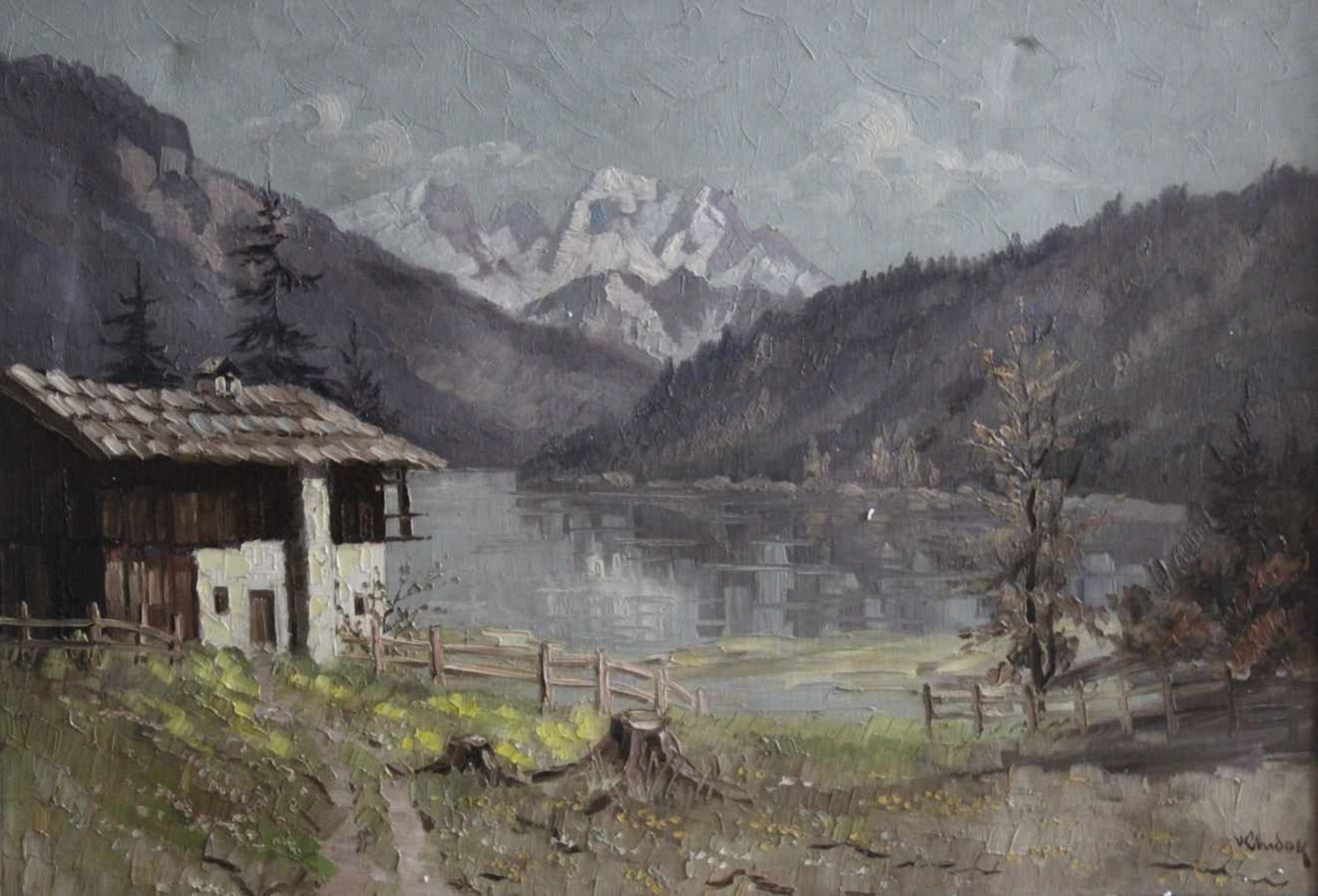 Gemälde - Ludwig von Andok (1890 Budapest - 1981 Regensburg) " Alpenlandschaft ", r.u.signiert, Öl