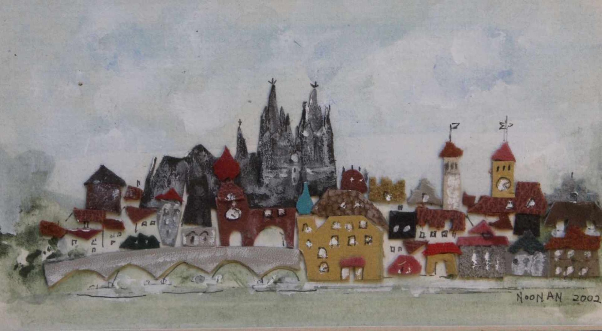 Collage - 21. Jahrhundert "Regensburg", r.u. signiert NOONAN, datiert 2002, Filzcollage