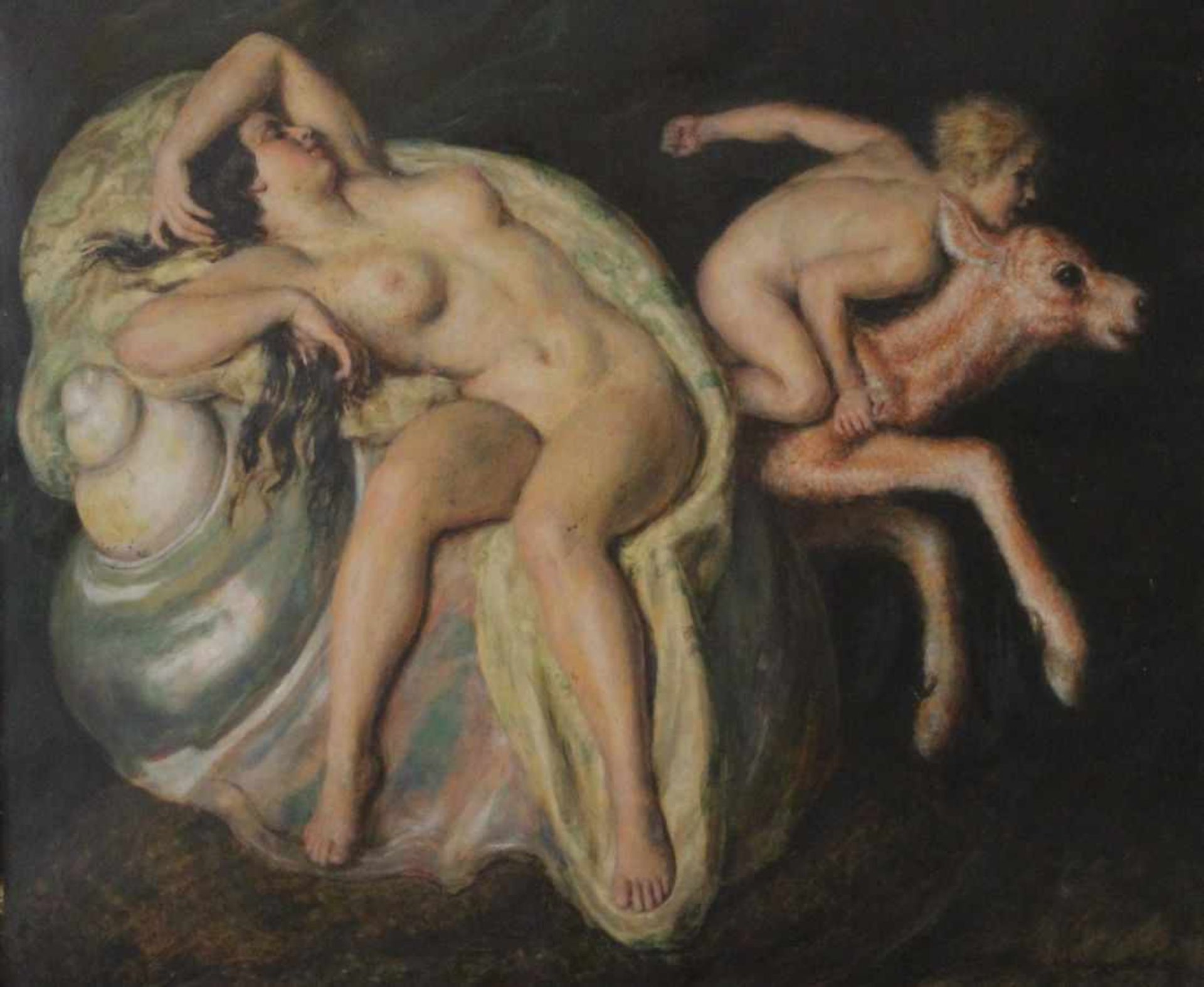 Gemälde - Alfred Schwarzschild (1874 Frankfurt -1948 London) "Venus und Amor", r.u. signiert und