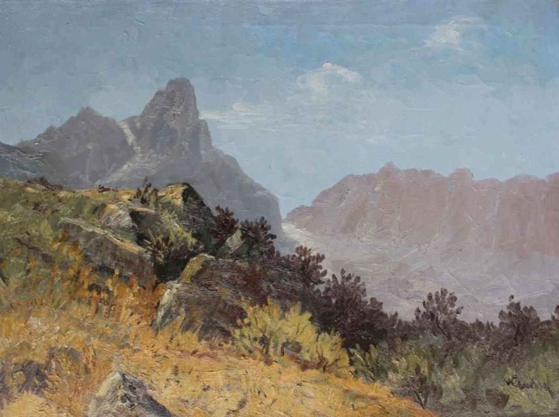 Gemälde - Ludwig von Andok (1890 Budapest - 1981 Regensburg) " Crozzon di Brenta in Italien ", r.u.