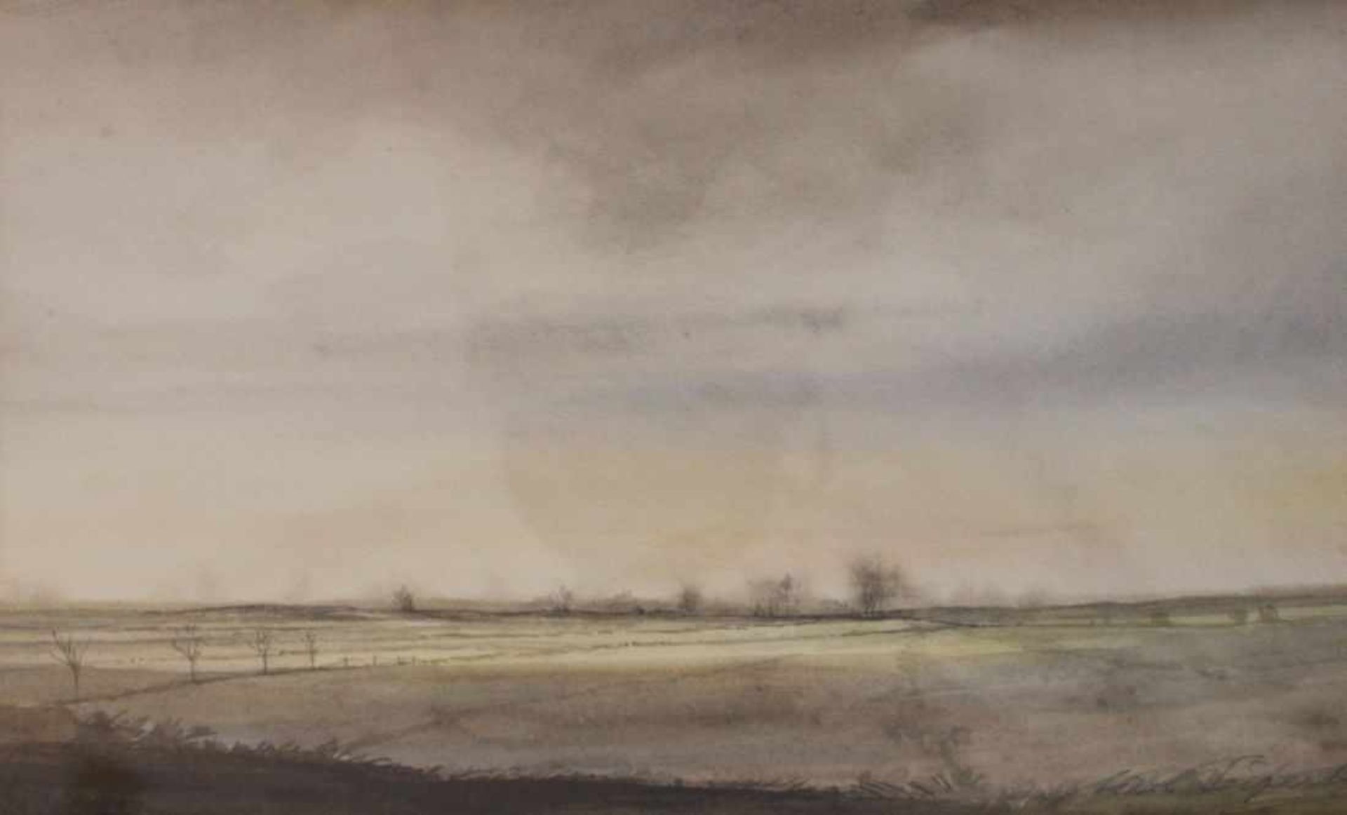 Aquarell - Carl Seifert (1896 Leipzig -1982 Münster) "Landschaft", r.u. signiert, lasierende