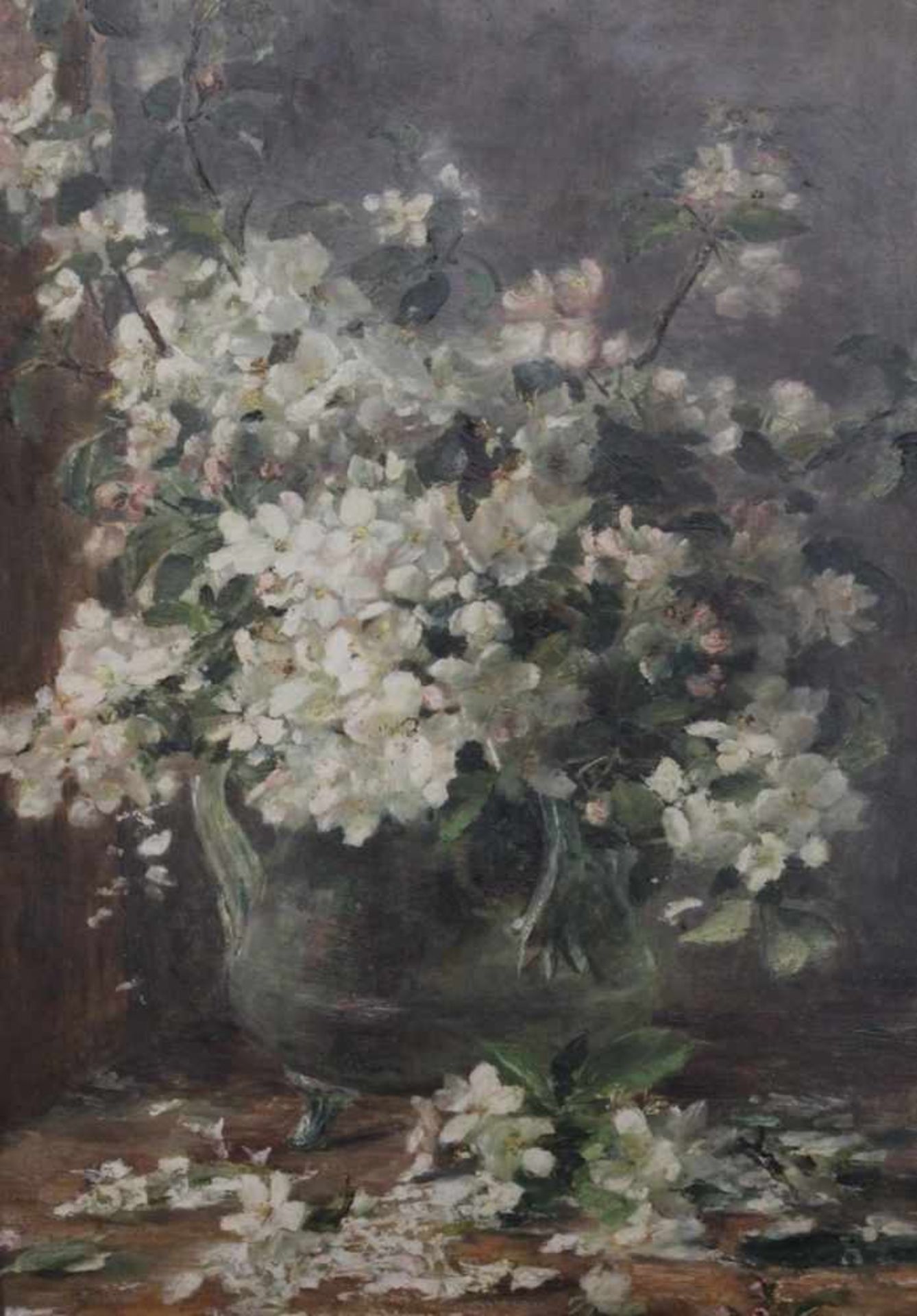 Gemälde - Lina Röhrer (Ingolstadt 1866 - 1920) "Blumenstillleben", unsigniert, Öl auf Pappe,