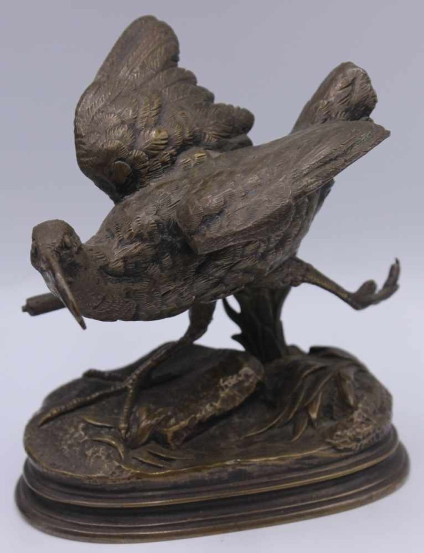 Figur - wohl deutsch um 1900 "Schnepfe", Zinkguß bronziert, Höhe ca. 12 cm