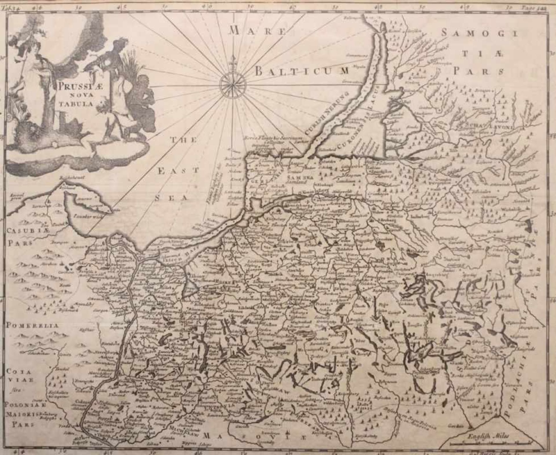 Kupferstich - J. Harris (1688-1746) "Preussen - Prussiae Nova Tabula", Plattenmaße ca. 27x33 cm,