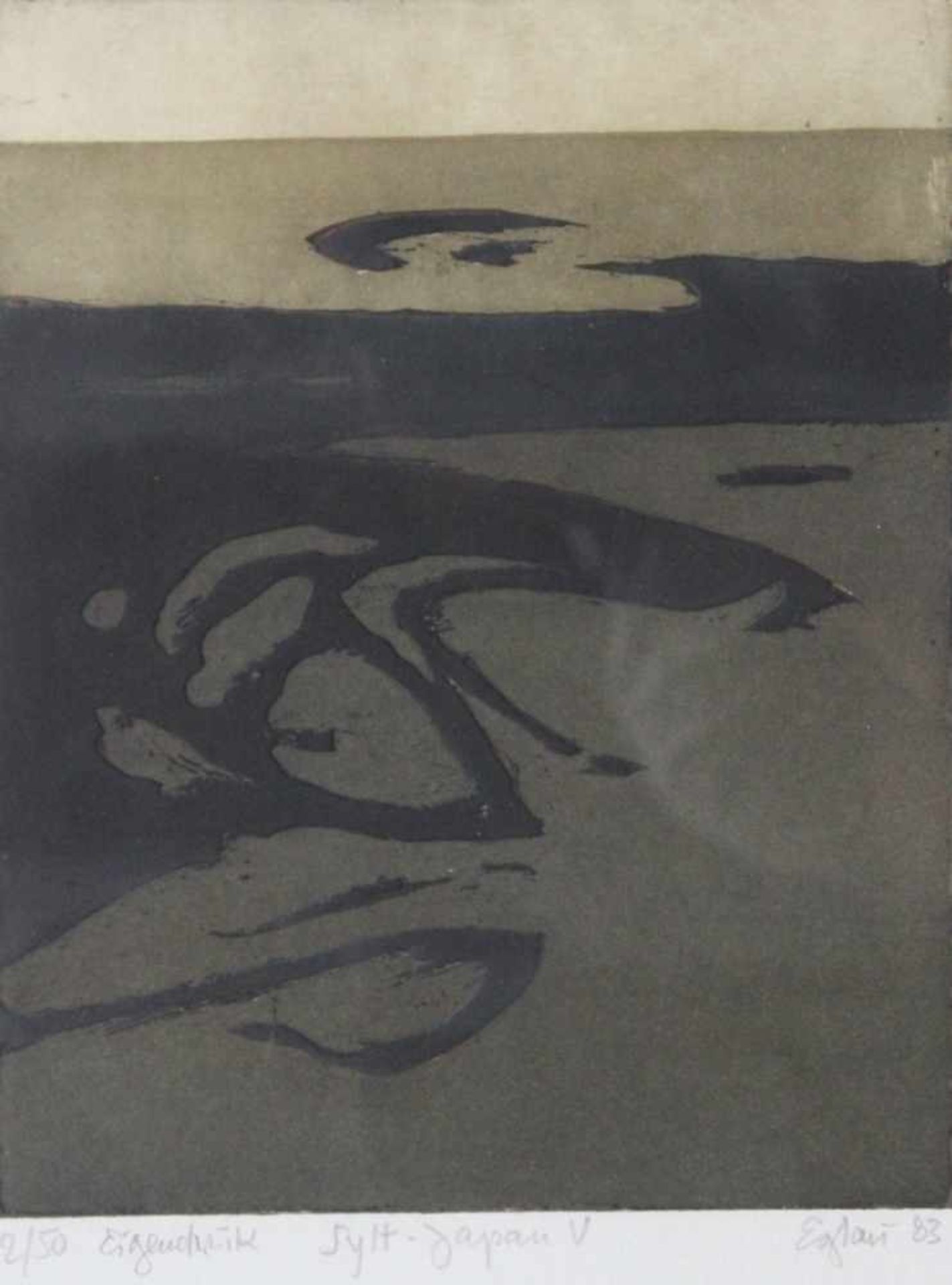 Farbradierung - Otto Eglau (1917 Berlin - 1988 Kampen) "Sylt - Japan V", r.u. Bleistiftsignatur,