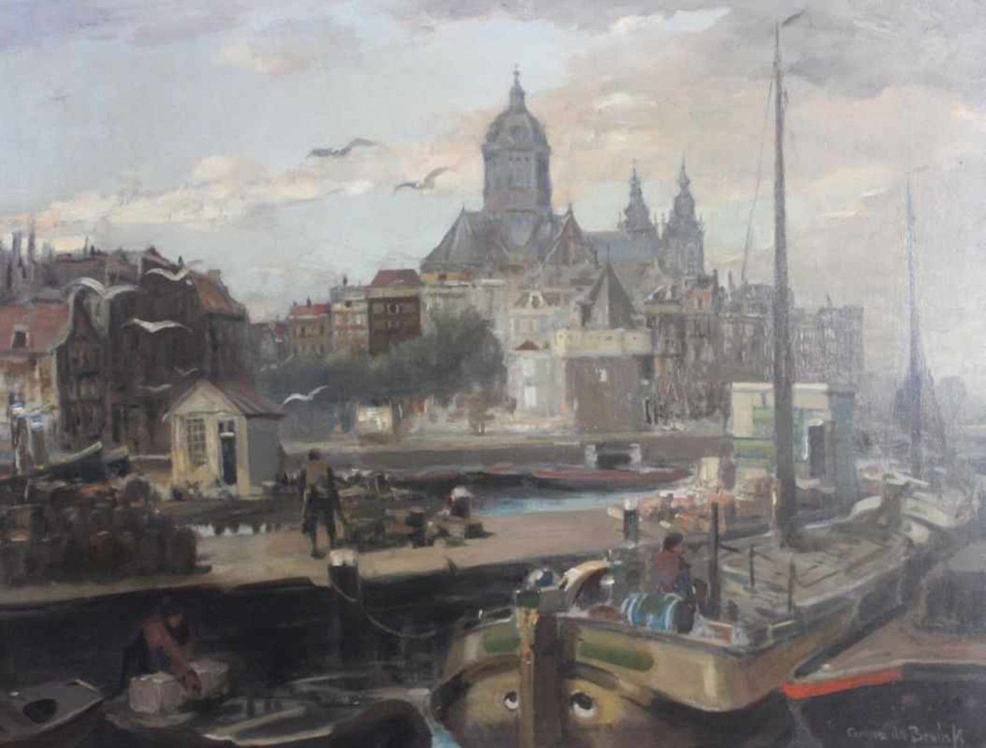 Gemälde - Cornelius de Bruin (1870 Amsterdam - 1940) " Ansicht von Amsterdam ", r.u. signiert, Öl