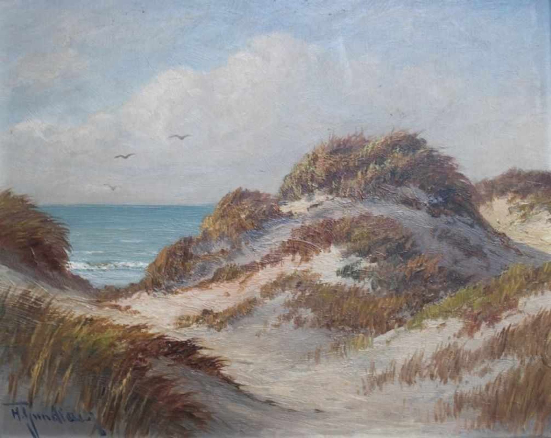Gemälde - Henry GUNDLACH (1884 Tarkastad -1965 Salzhausen / Lüneburger Heide) "Düne in Kämpen (