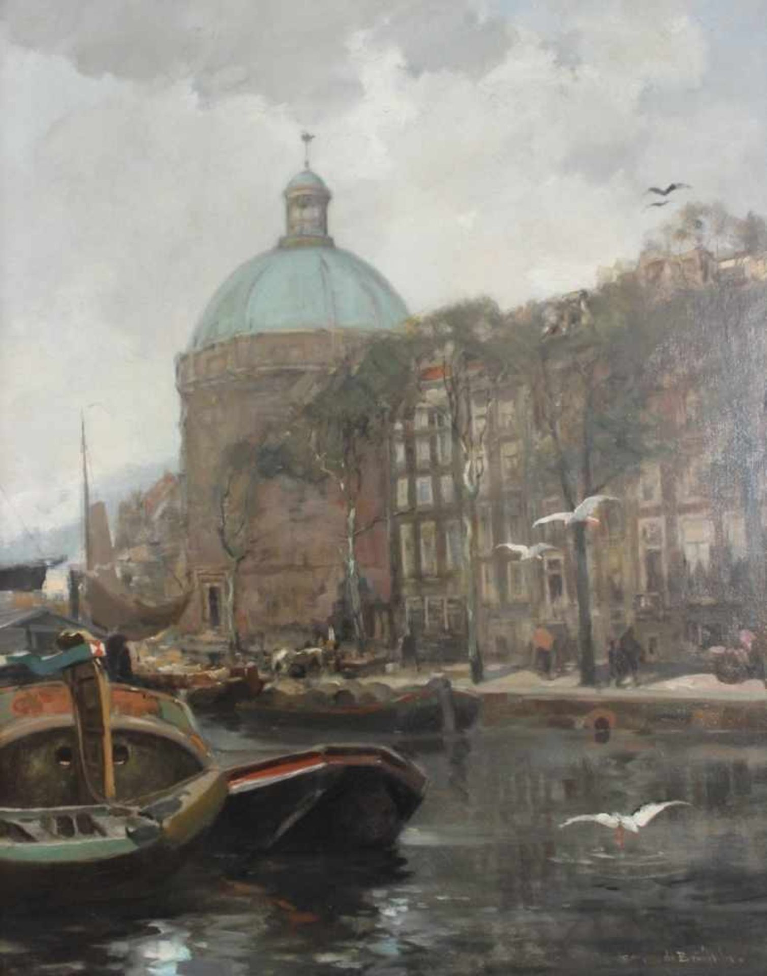 Gemälde - Cornelius de Bruin (Niederlande 1870-1940) " Ansicht von Amsterdam ", r.u. signiert, Öl