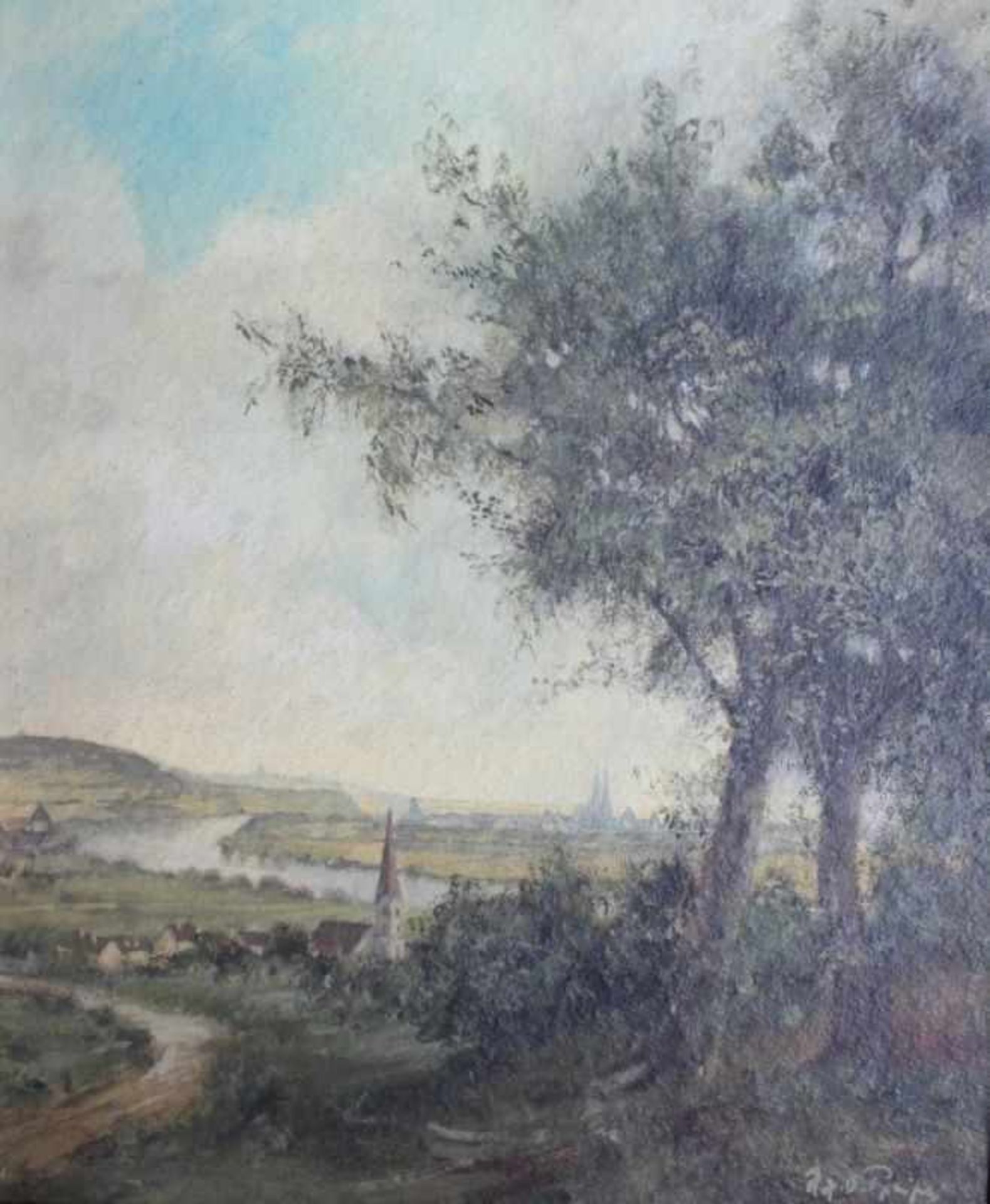 Gemälde - Rupert Preissl (1925 Eitlbrunn bei Regensburg - 2003) "Blick auf Regensburg", r.u.