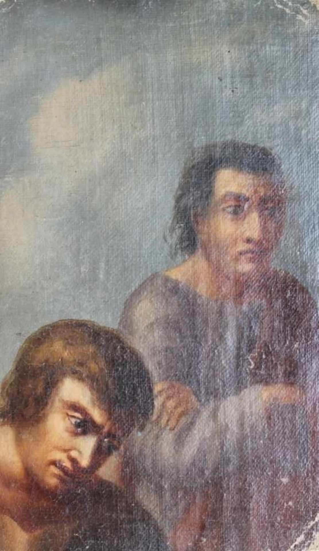 Gemälde - wohl deutsch 18.Jahrhundert Ausschnitt aus einem großen Gemälde, unsigniert, Öl auf