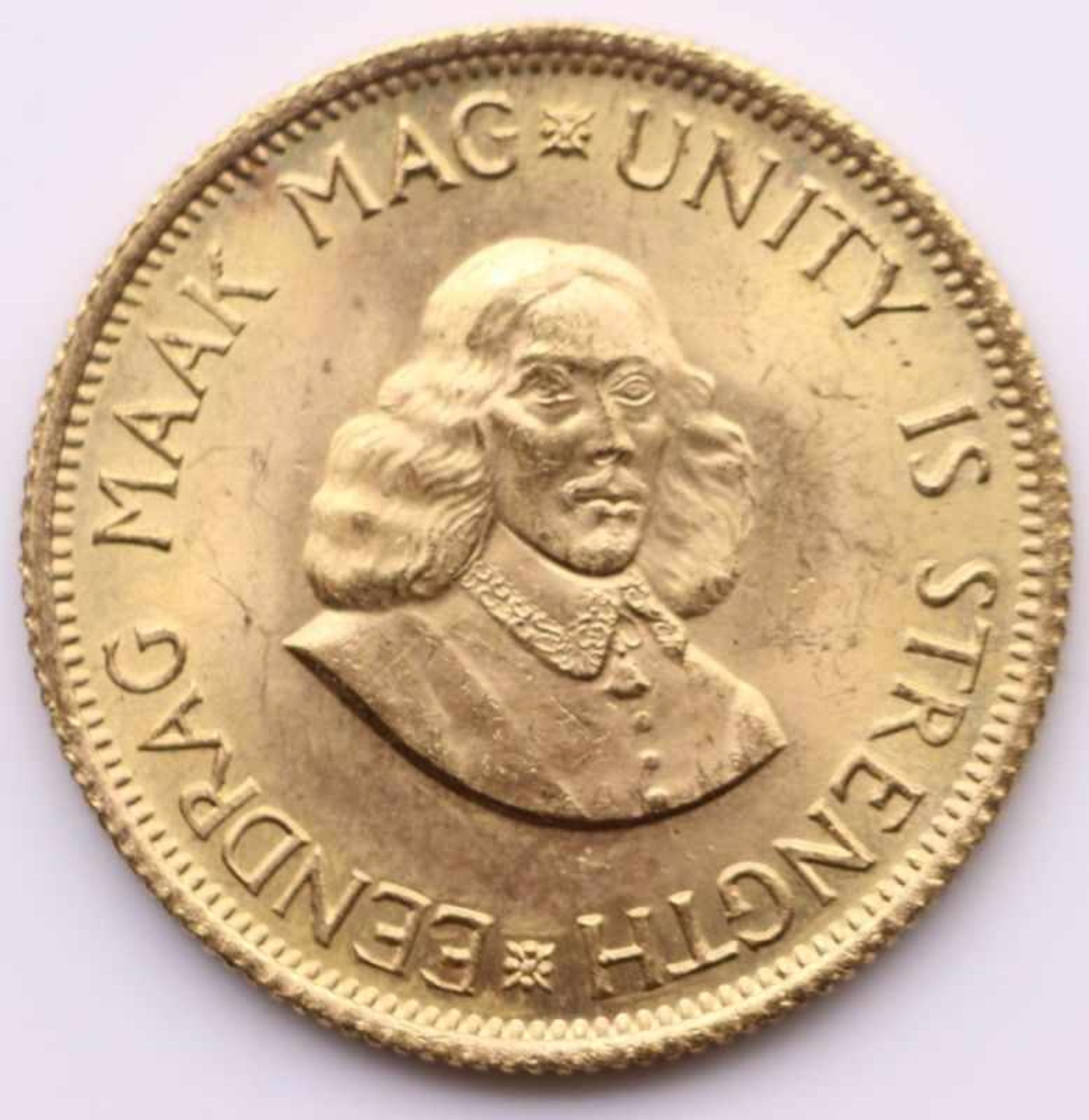 Goldmünze - 2 Rand - Südafrika 1966, RS: Mag. Eendrac Maak, 8 Gramm
