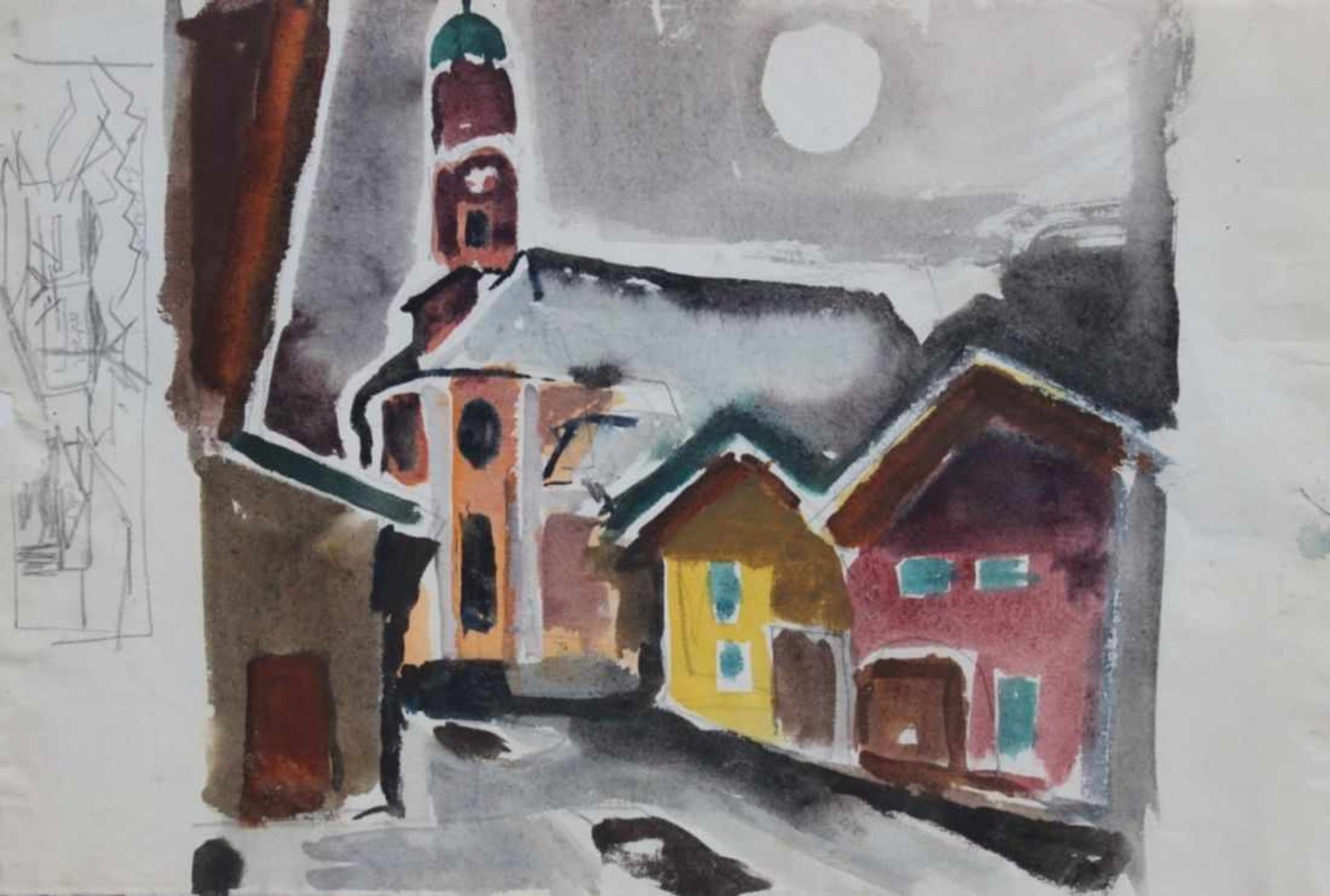 Doppel Aquarell - Willi Ulfig (1910 Breslau - 4.2.1983 Regensburg) "Oberpfälzer Dorfansicht und