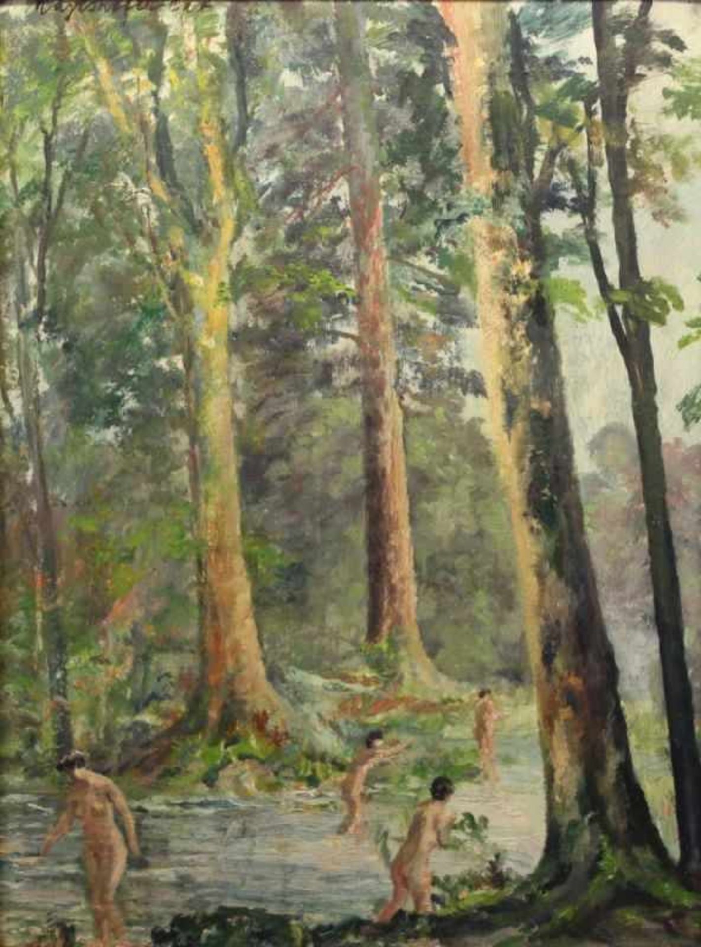 Gemälde - Max Mayrshofer (1875 München 1950) "Badende", l.o. signiert, Öl auf Holz, Maße ca. 44x32,5