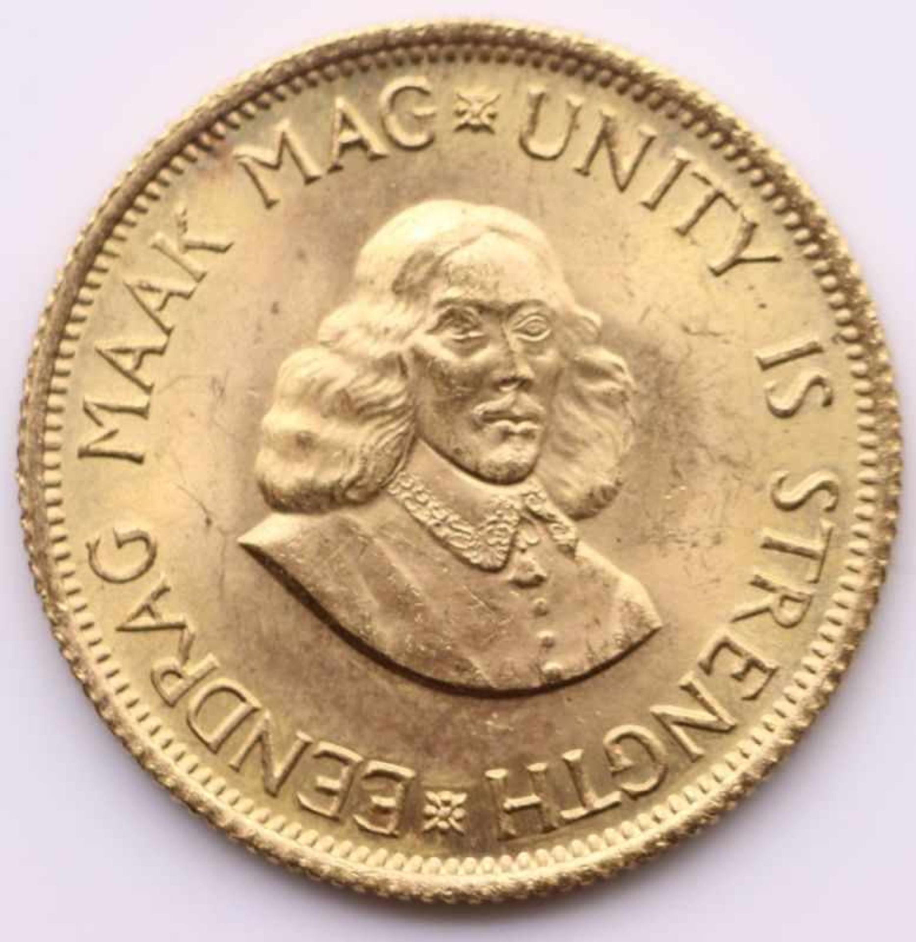 Goldmünze - 2 Rand - Südafrika 1974, RS: Mag. Eendrac Maak, 8 Gramm