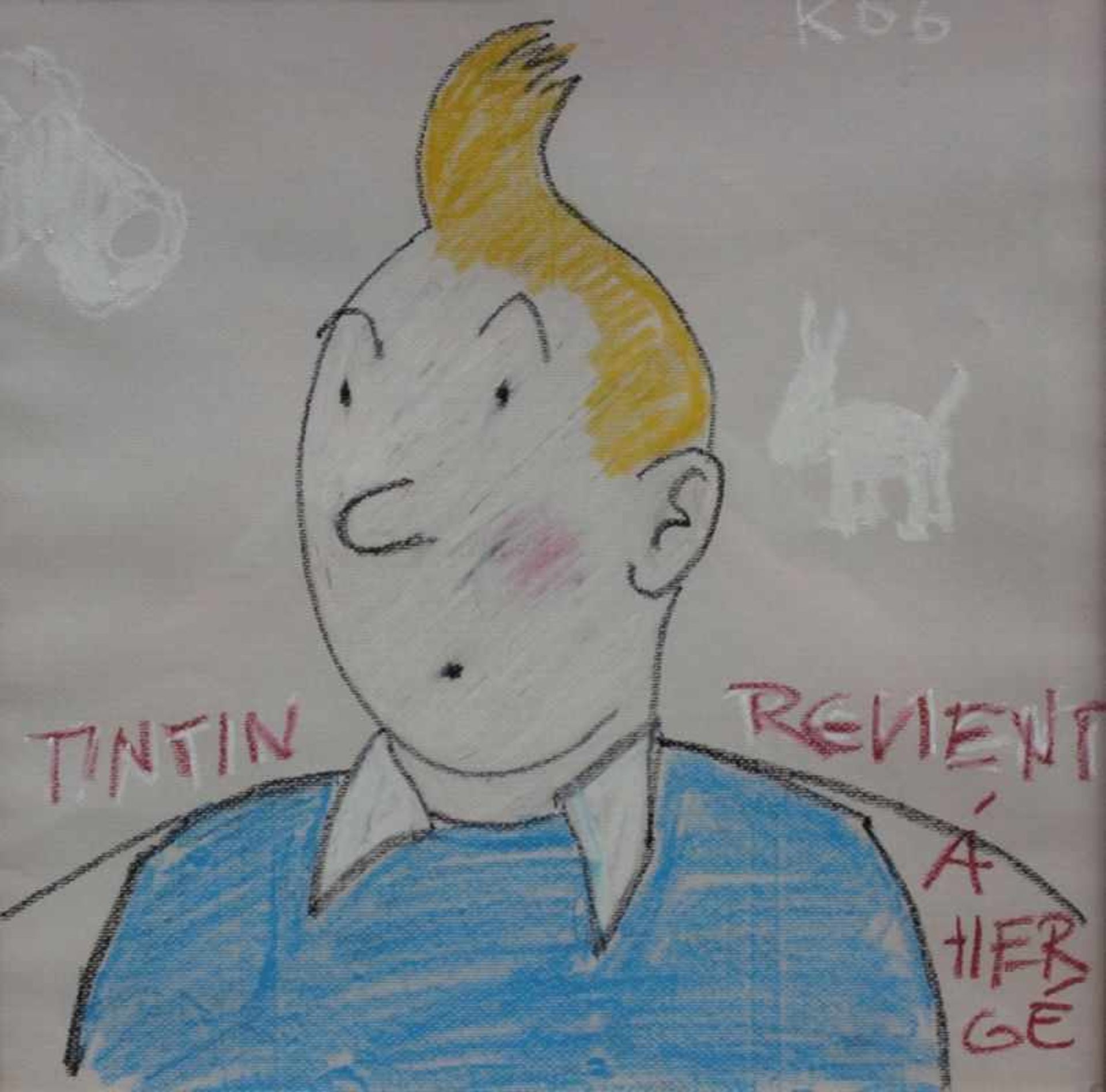 Zeichnung - Günther Kempf (1952 Dünzling/Niederbayern - Regensburg) "Tintin revient", r.o.