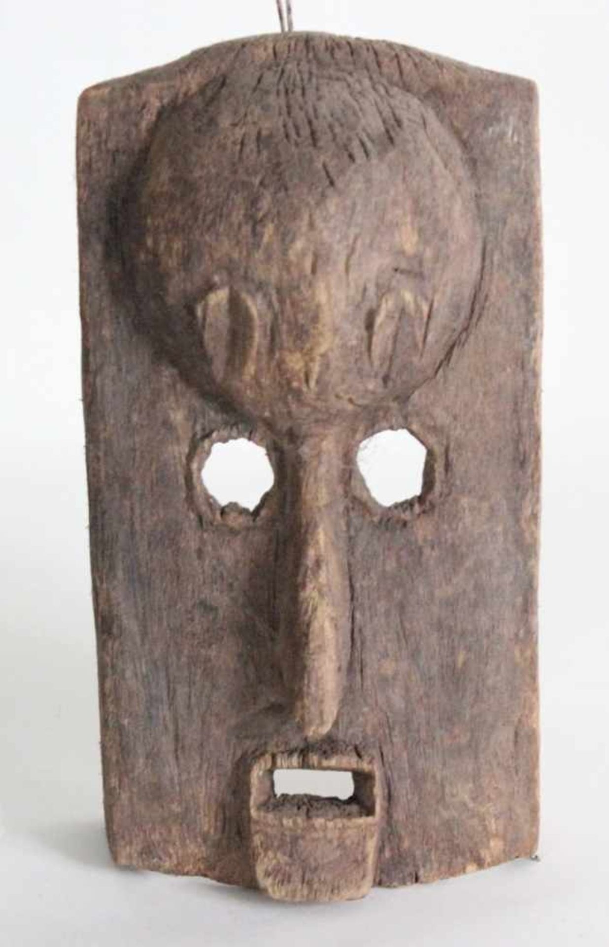 Tanzmaske - Bambara/Mali Holz, Beule auf Stirn als Symbol des Geistes, offener Mund, Höhe ca. 30 cm,
