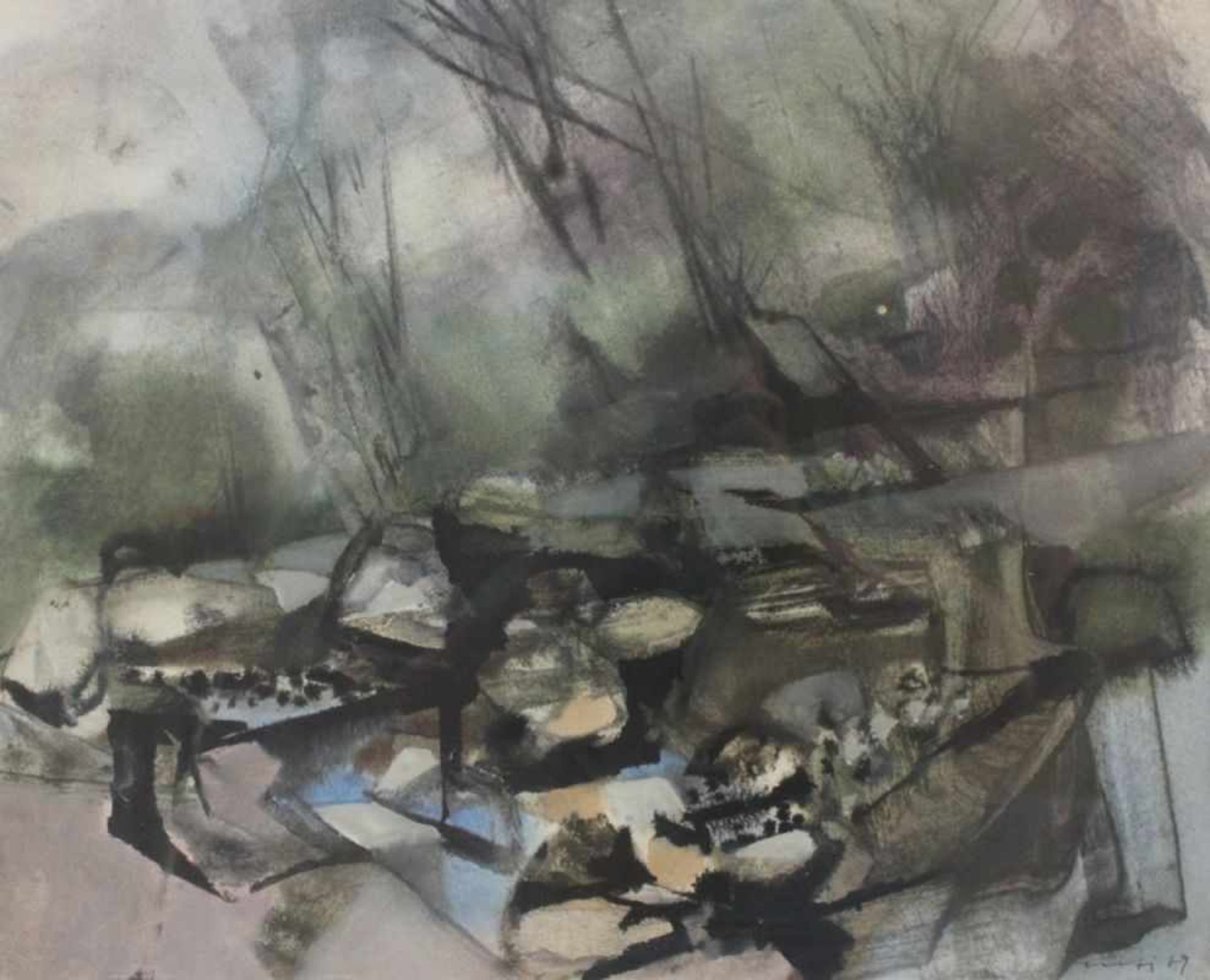 Aquarell - Willi Ulfig (1910 Breslau - 1983 Regensburg) "Landschaft", r.u. signiert und datiert