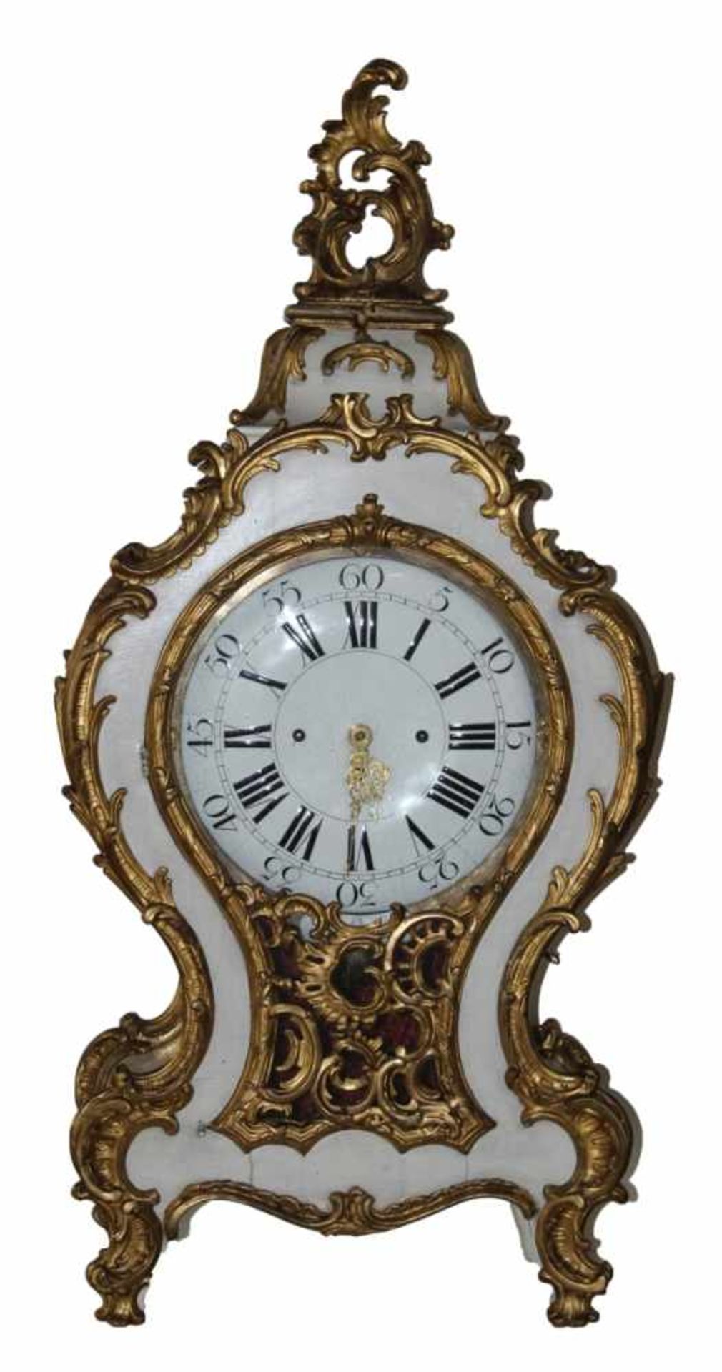 Regensburger Barockuhr - Johann Albrecht Lerb (gest. 1774 in Regensburg) geschweiftes Gehäuse weiß