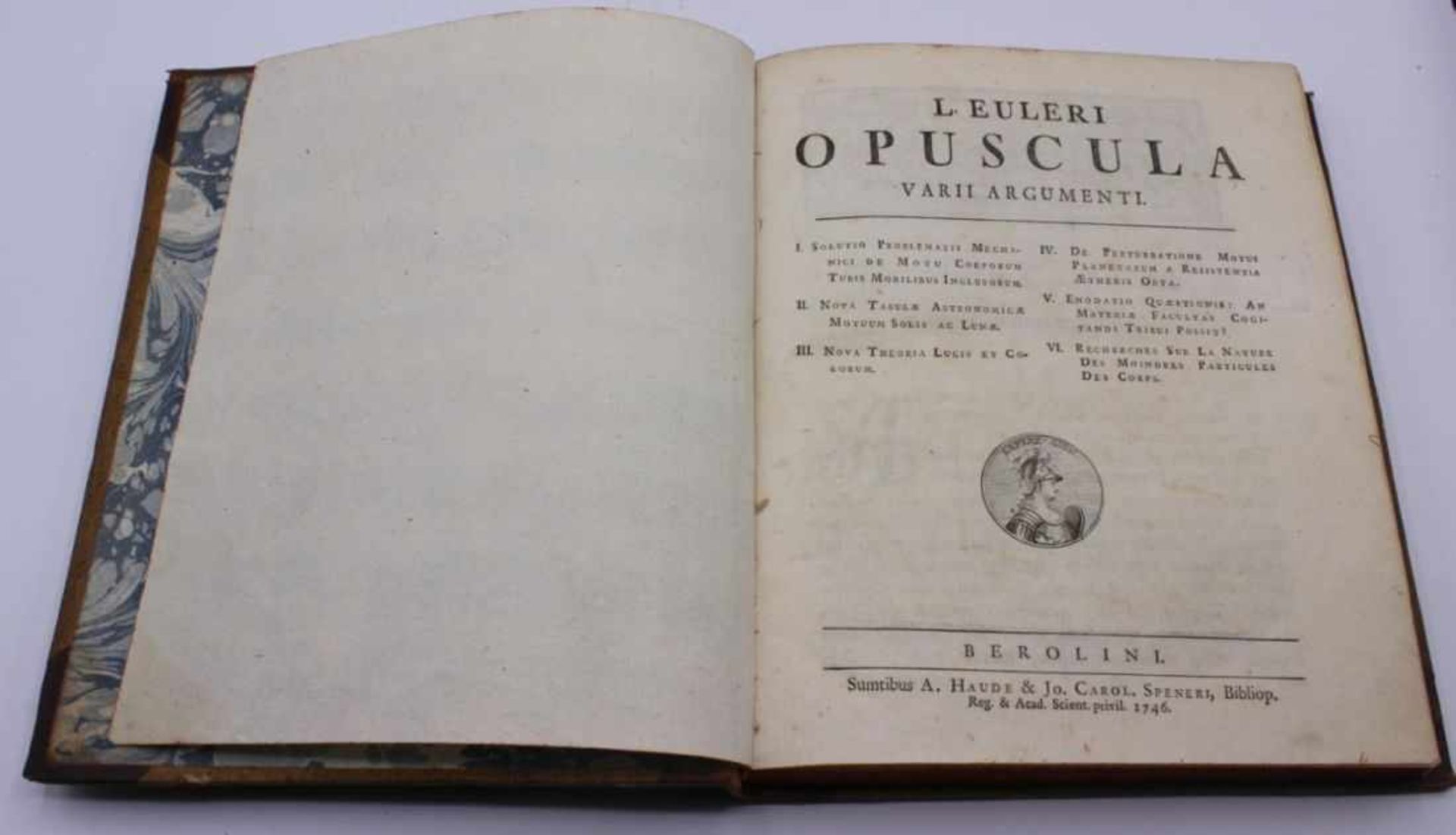 Buch - Leonhard Euler (1707 Basel - 1783 St. Petersburg) "Opuscula varii argumenti", Berolini,