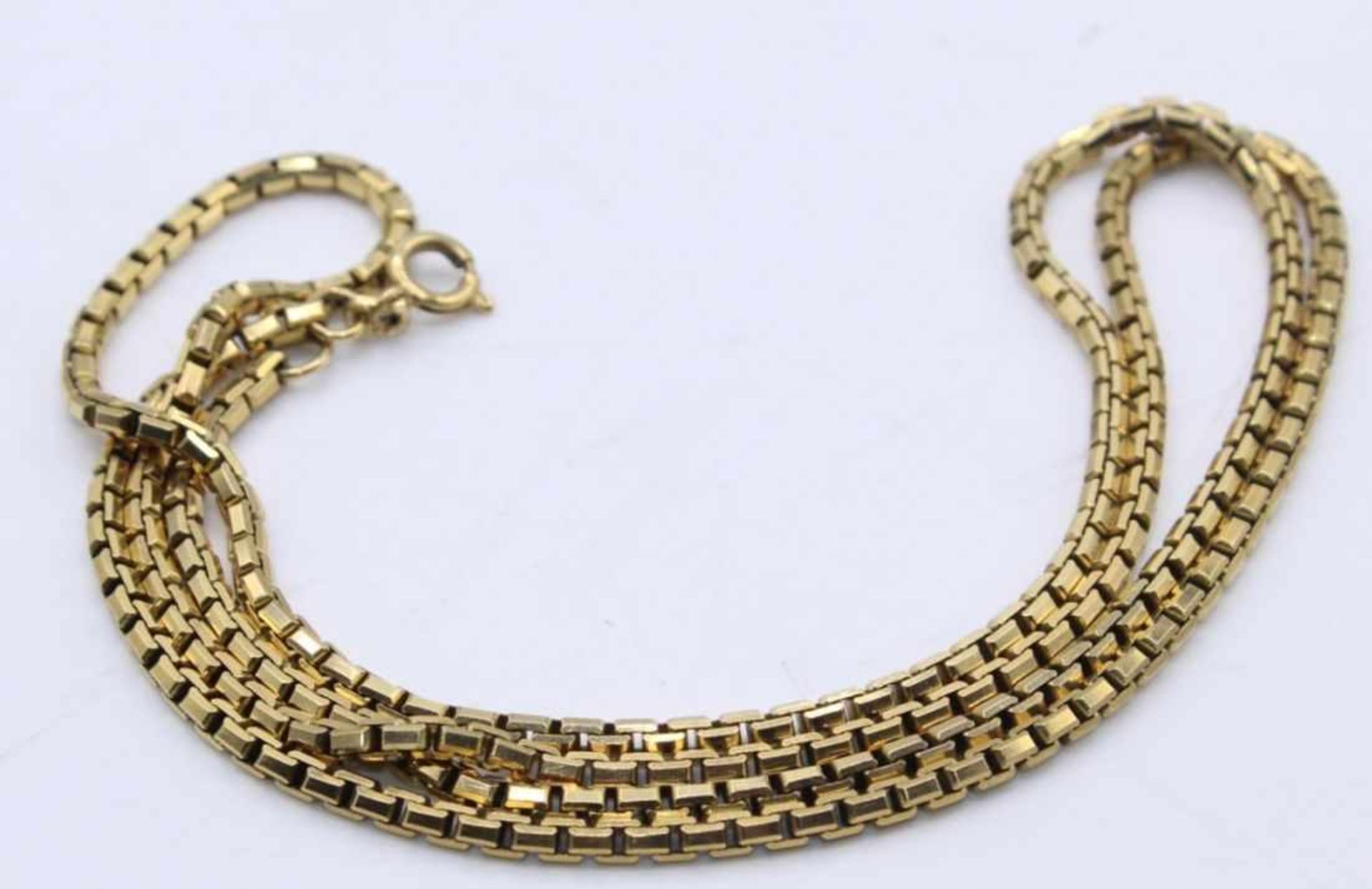 Venezianische Kette - Gelbgold gest. 585 Panzerglieder d.= 3 mm, ca. 47,5 Gramm, Länge ca. 80 cm