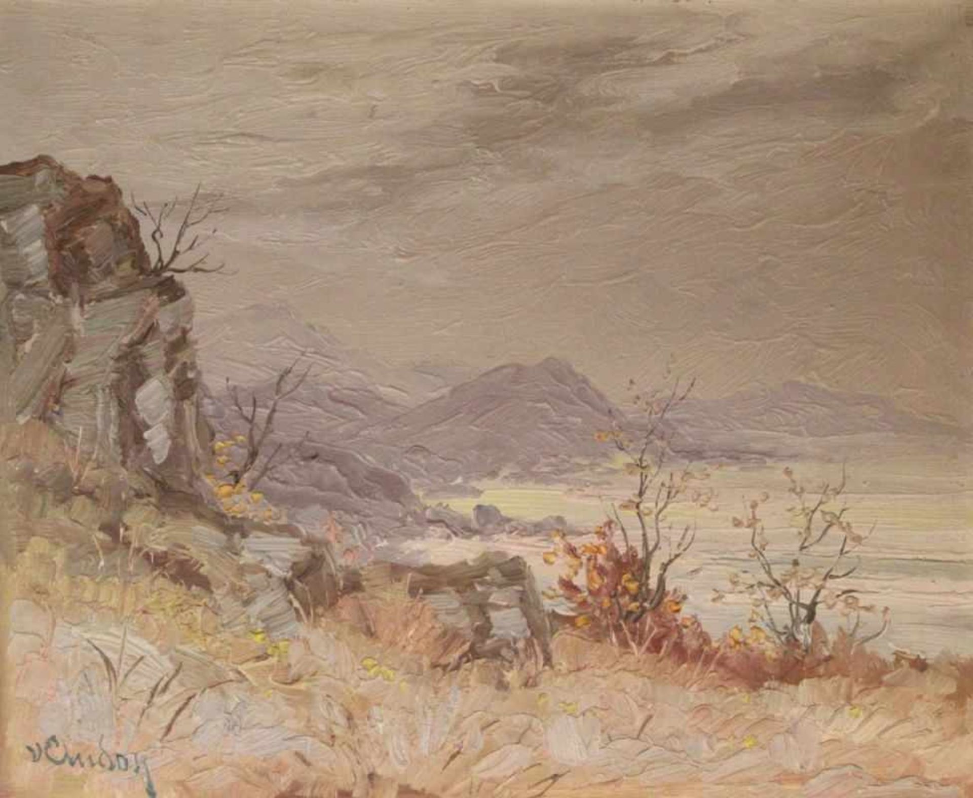 Gemälde - Ludwig von Andok (1890 Budapest - 1981 Regensburg) " Landschaft ", l.u.signiert, Öl auf