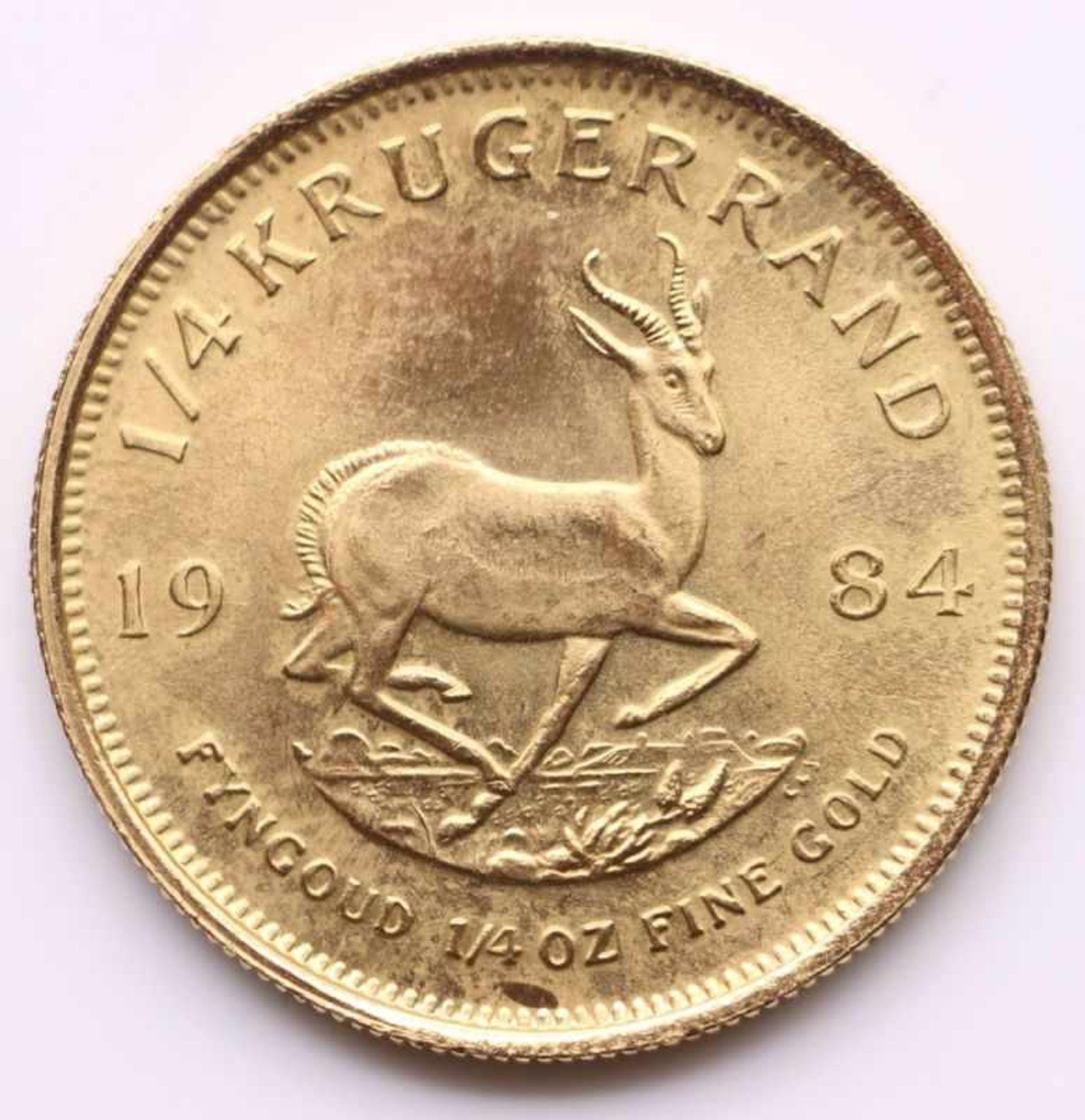 Goldmünze -1/4 Krügerrand - Südafrika 1984, 8,5 Gramm