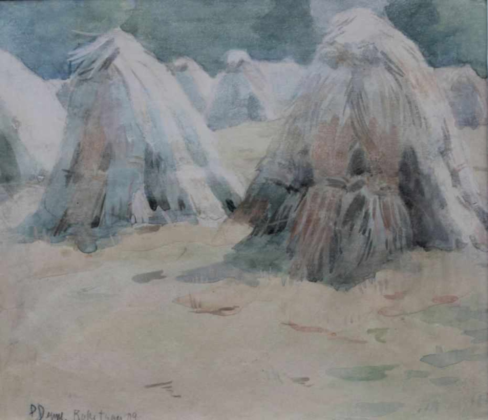 Aquarell - Paula Deppe (1887 Rokycany - 1922 Passau) "Heumandl", r.u. signiert und datiert 09, bez.