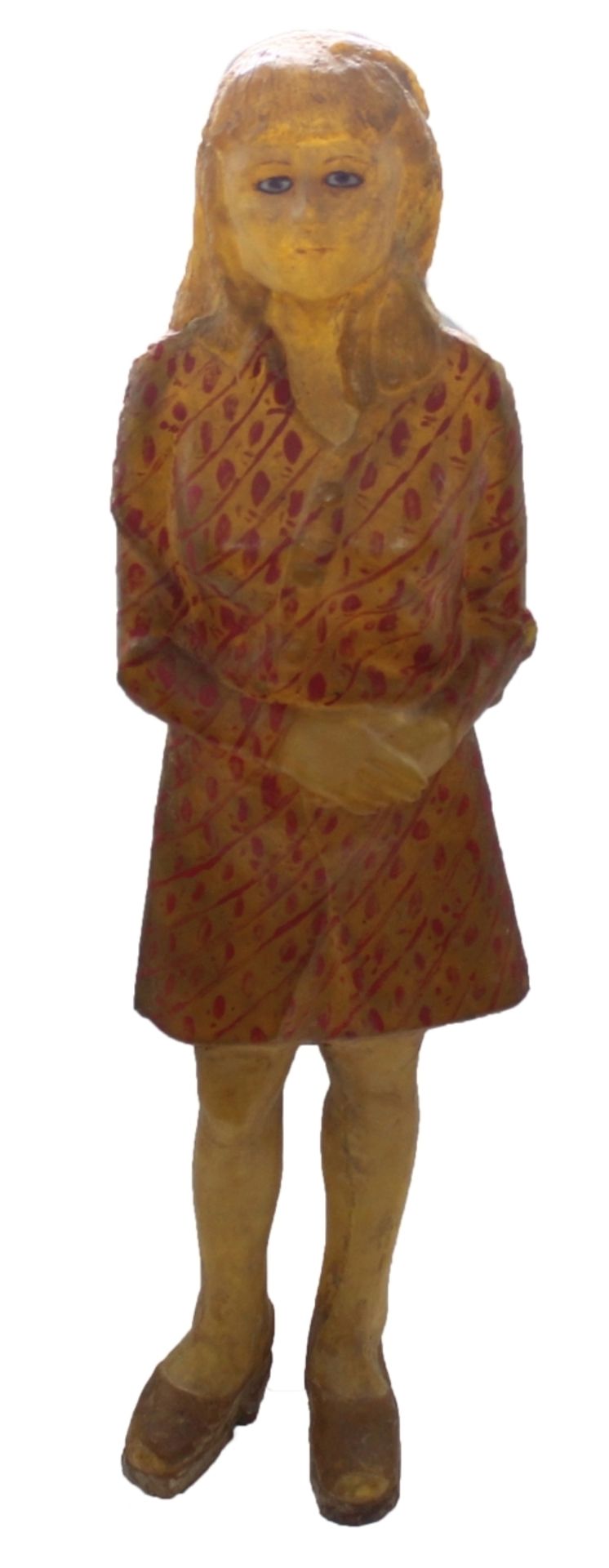 Figur - Erika M. Lankes ( (1940 Waldenburg) "Junges Mädchen", Polyester bemalt, Höhe ca. 50,5 cm,