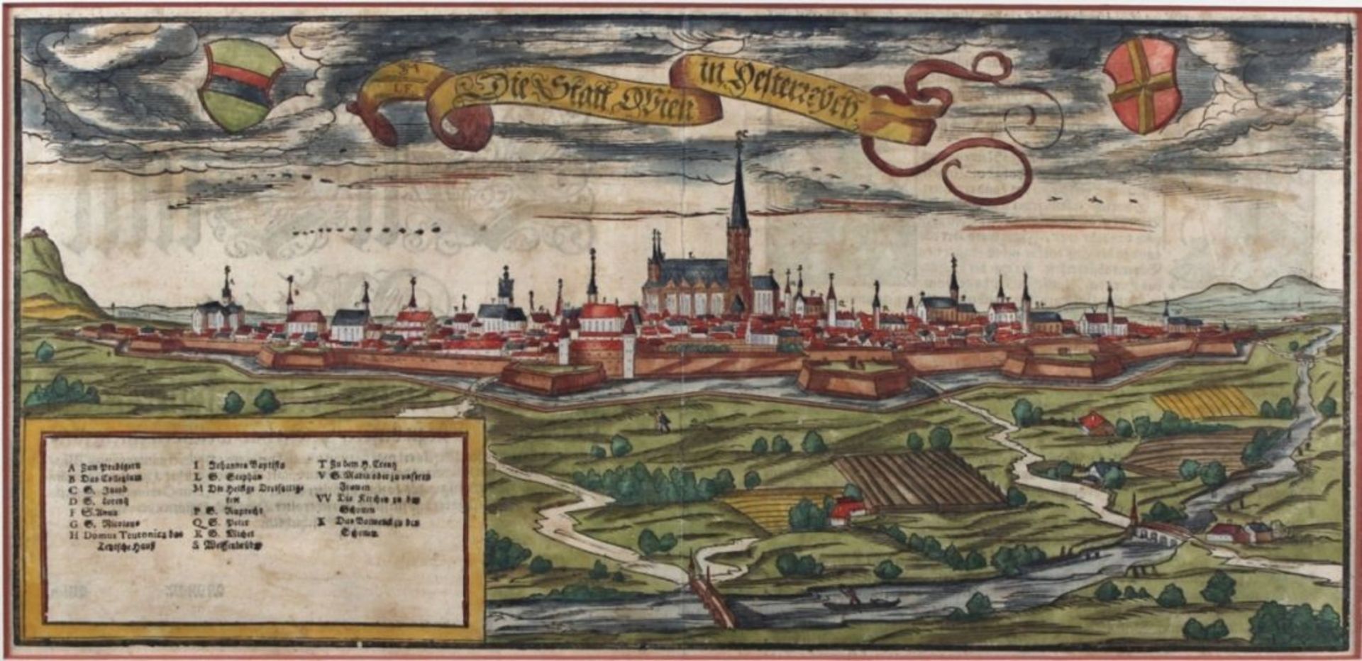 Holzschnitt -. Sebastian Münster (1488 Nieder-Ingelheim - 1552 Basel) "Wien - die Hauptstatt im