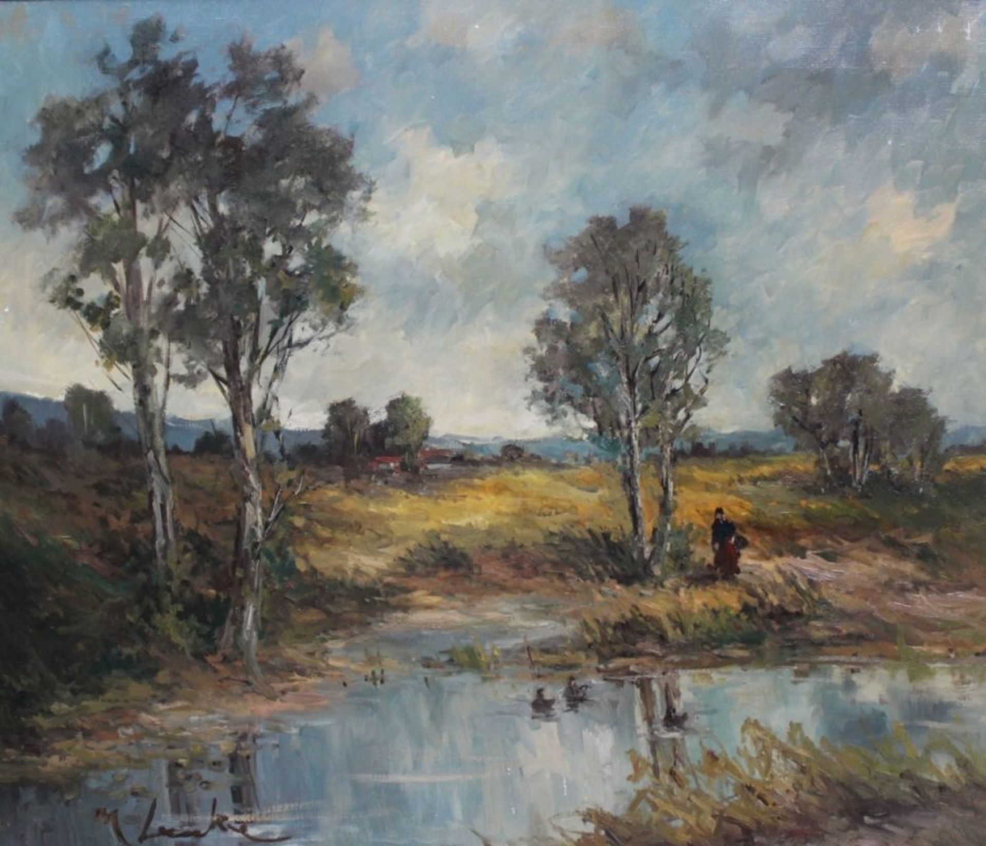 Gemälde - Marianne Lemke (1920 Schlesien) "Landschaft", l.u. signiert, Öl auf Leinwand, Maße ca.