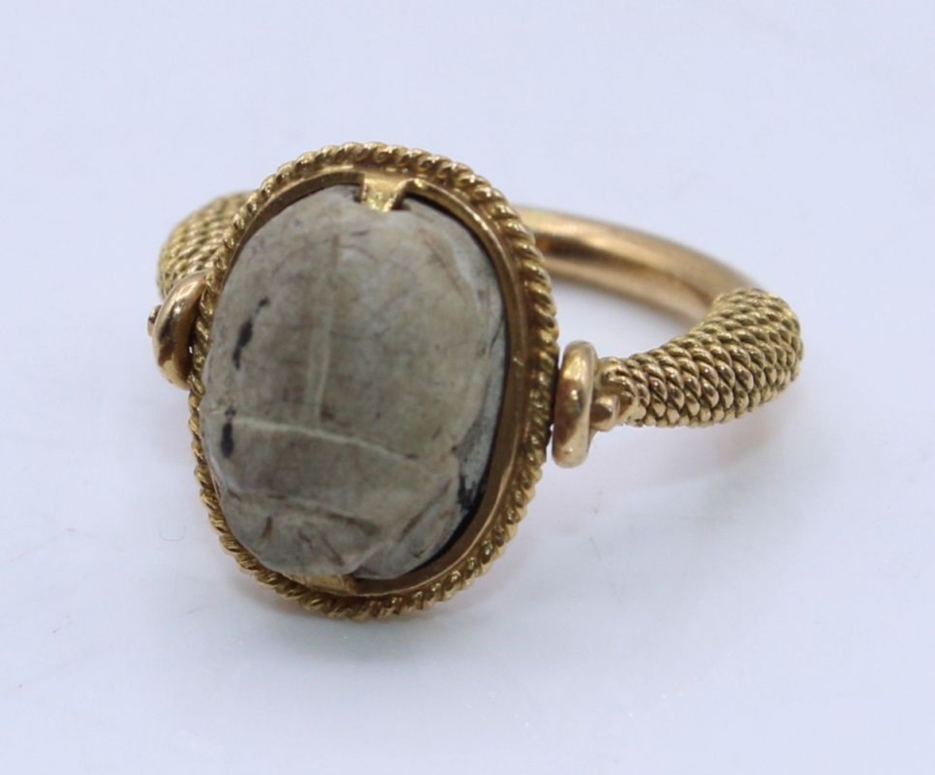 Skarabäen Ring - nach ägyptischen antikem Vorbild Rosegold 18k, Ringgröße ca. 45, ca. 3,8 Gramm