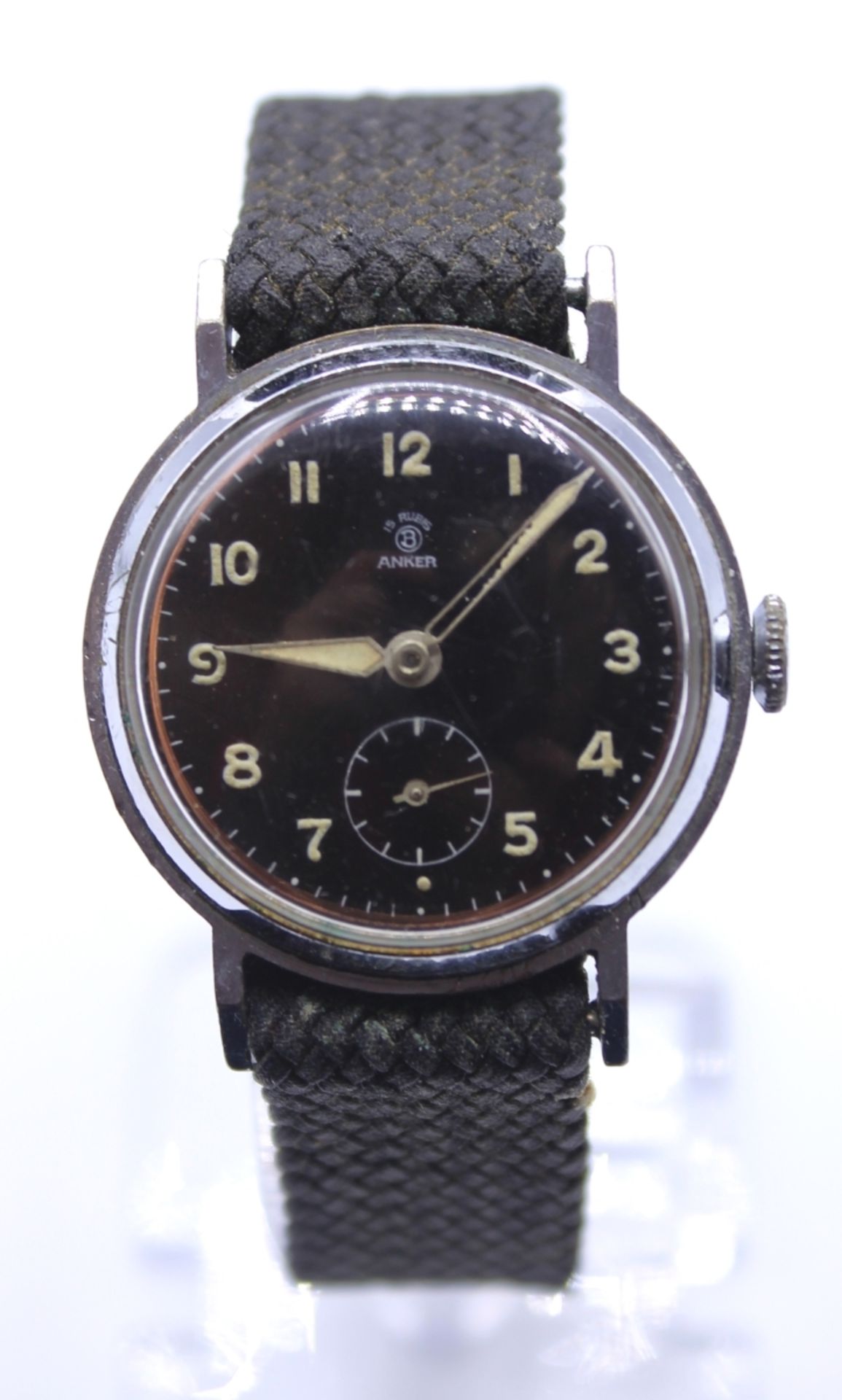 Armbanduhr - Marke B Anker Schweizer Zifferblatt mit arabischen Leuchtziffern, Leuchtzeigern und