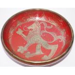 A Pilkingtons Royal Lancastrian bowl decorated with a heraldic lion