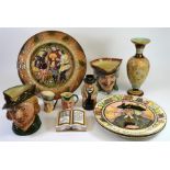 A Beswick plaque, and other Doulton plates, jugs and others