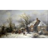 Edward Partridge (British, d.1896), Winter Village Scene