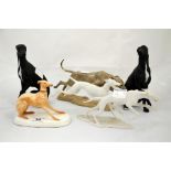 A group of five models of lurchers