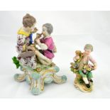 A Samson porcelain figure group of two children