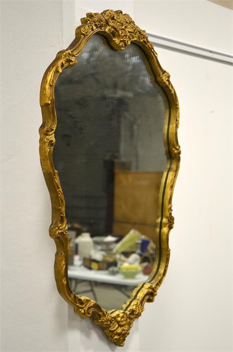 An American style clock and a gilt framed mirror, circa 1930 - Image 3 of 3