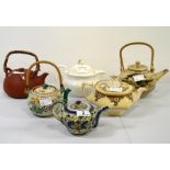 Six mixed teapots