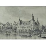 European School (19th century), Eijsden Castle from the river Meuse