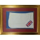 A 1992 Olympics saddle pad with signatures of British horse riders