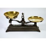 A set of brass sweet shop scales