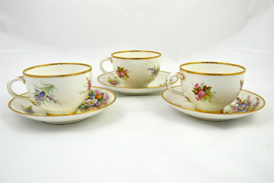 Three Worcester cup and saucers - Image 2 of 2